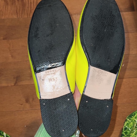 Gucci Yellow Princetown Fluo Neon Leather Loafer/Mule/Slipper Flats - Picture 4 of 5